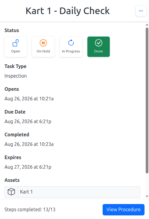 Placeholder for an asset linked to a task