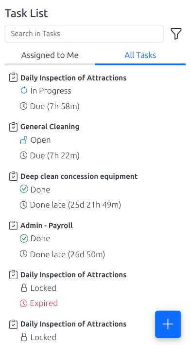 Arbetso task management interface